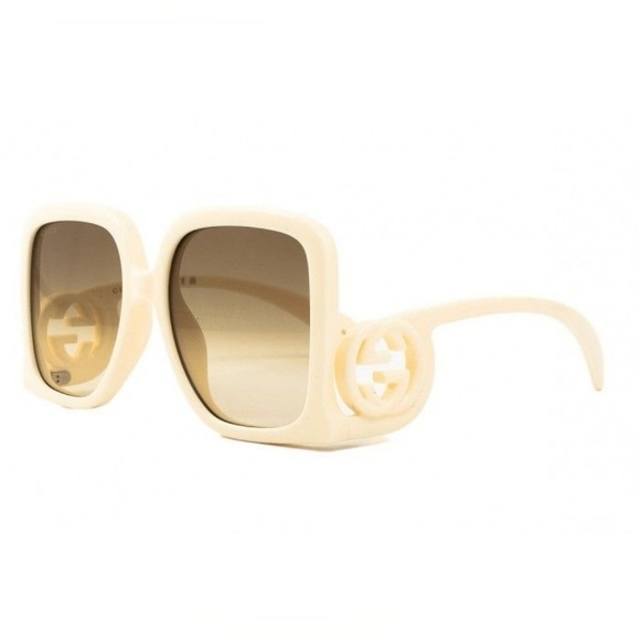 NEW GUCCI GG1326S 002 SQUARE WOMEN NUDE OVERSIZED SUNGLASSES - Picture 7 of 9